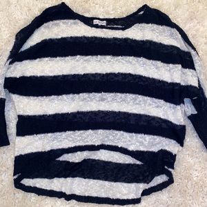 White and black stripe sweater